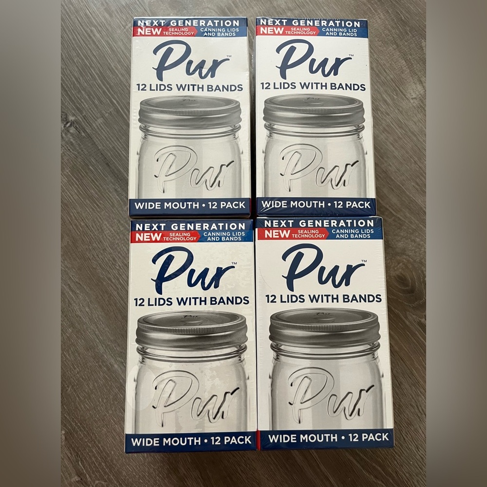 Bundle 4 box Pur Wide Mouth Canning Lids and Bands